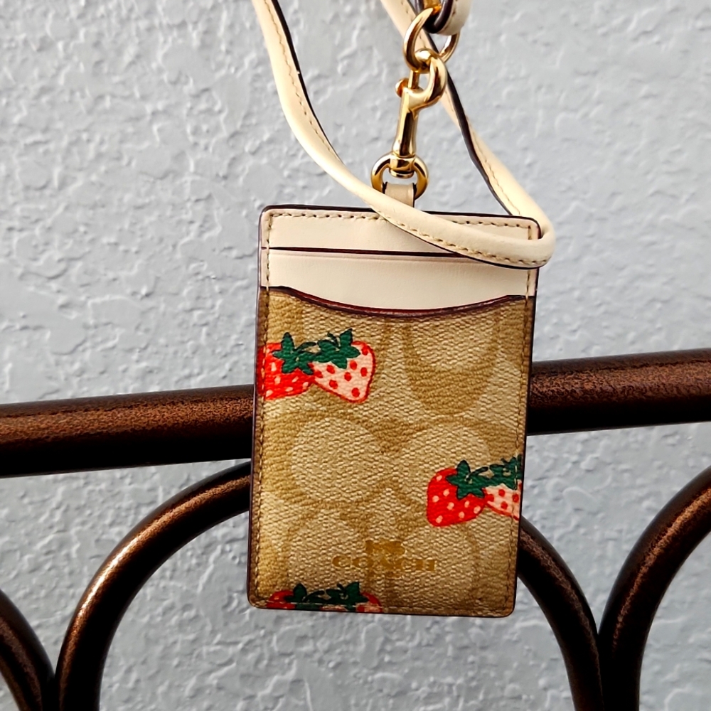 Coach ID LanyardBeautiful strawberry print.
